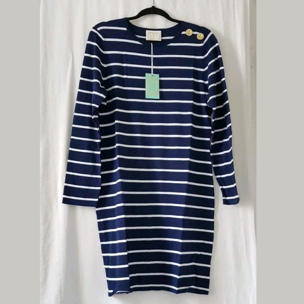 SAIL TO SABLE STRIPED SHIFT DRESS XL NWOT